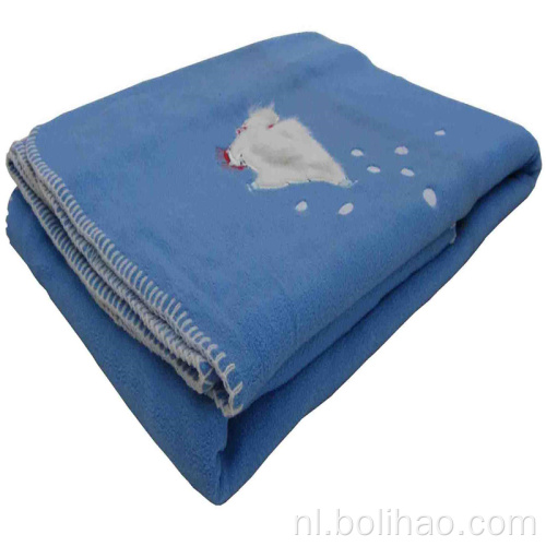 Antipilling Polar Fleece deken met geborduurd